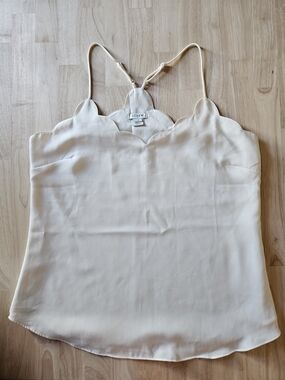 J. Crew Scallop Edge Silk Cami in Ivory
